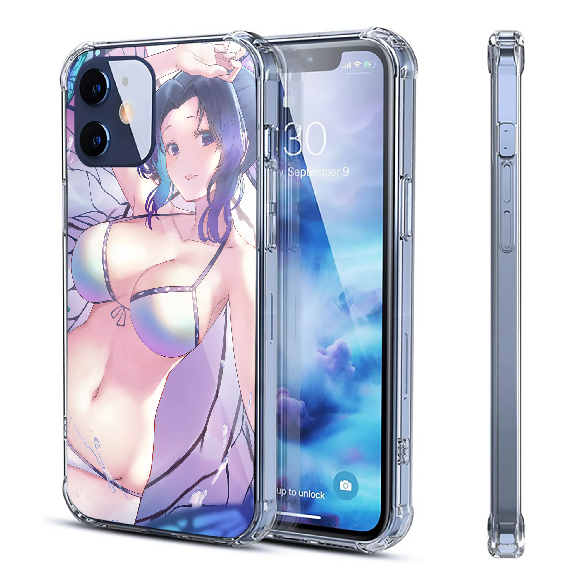（画像用） 鬼滅の刃（きめつのやいば）蟲柱-胡蝶 しのぶ／こちょう しのぶ Kochou Shinobu 【iPhone 12シリーズ対応】透明スマホケース（クリアソフトケース）